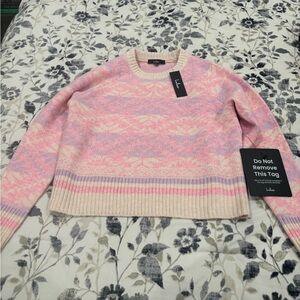 Lulu's Pastel Pink and Cream Sweater